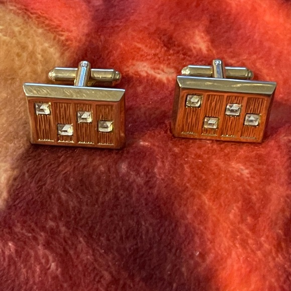 Boutons De Manchette Vintage Dorés Pour Homme - Occasion Très Bon état